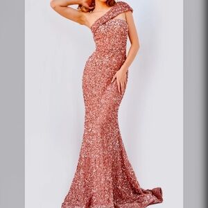 Jovani copper formal dress, prom dress or evening gown